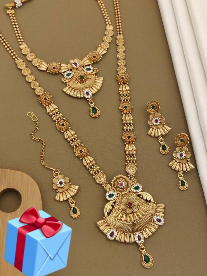Gold Pleted Matte Necklace Combo Set Wholesale Shop In Surat
